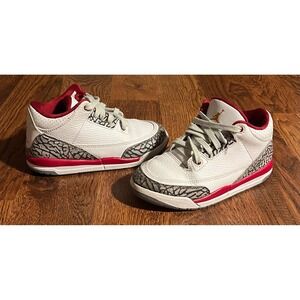 Jordan 3 Retro Cardinal Red White Toddler Sneakers Size 12.5C